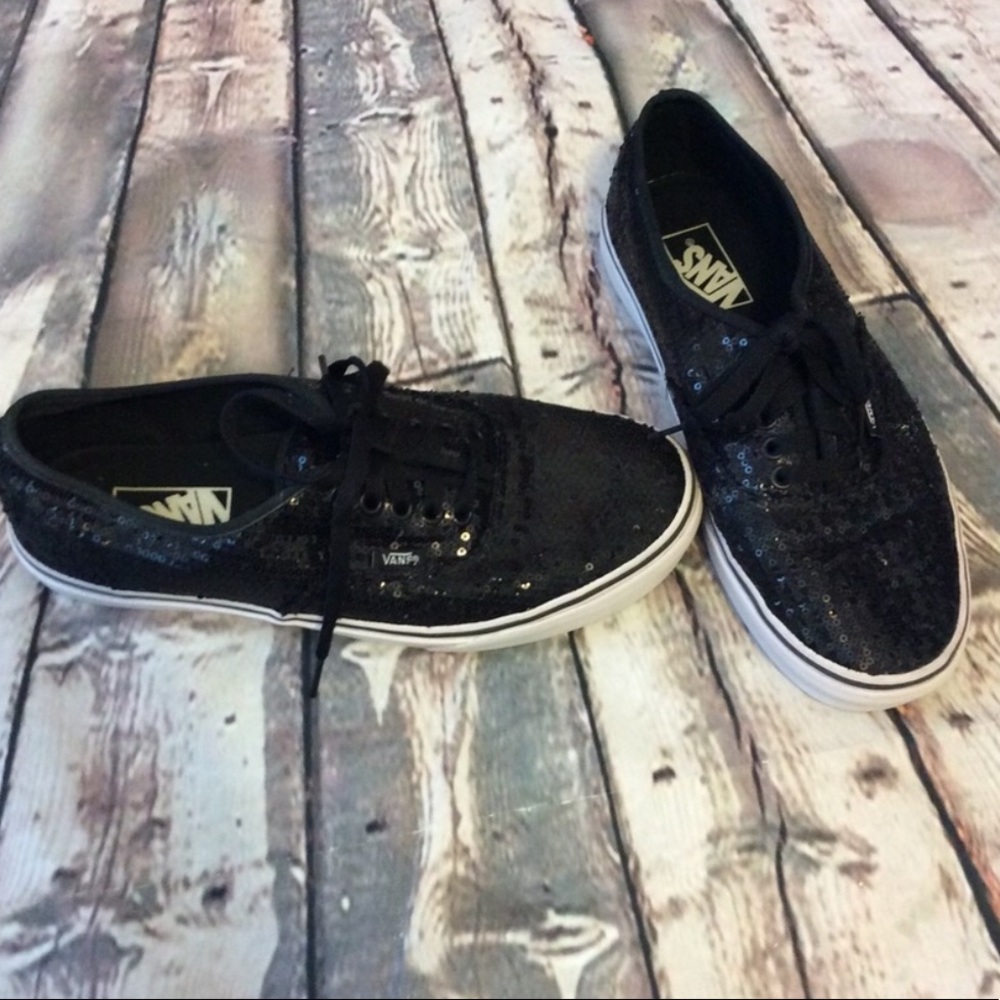 Black Sequins Vans